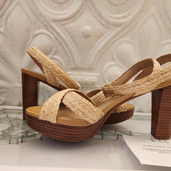 Ralph Lauren "Sasha" Raffia Platform Sandals. NIB. Size Various - Picture 7 of 13